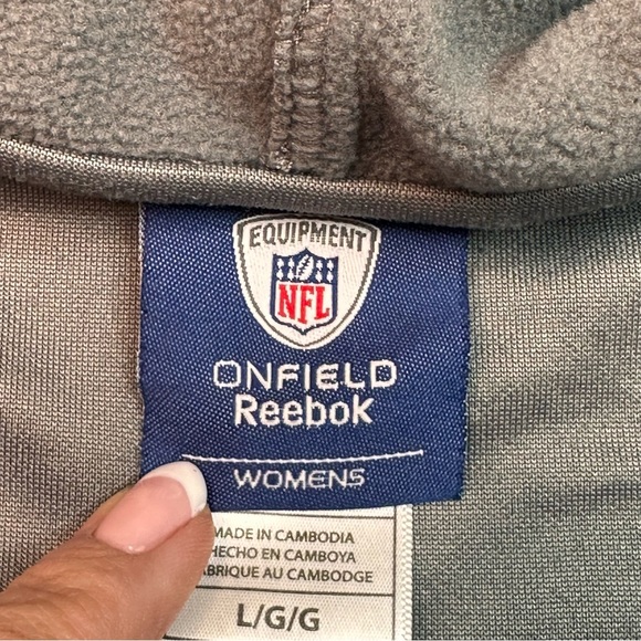 REEBOK Full Zip Logo Hoodie in Brilliant Gray OnField NFL Large - Picture 5 of 8